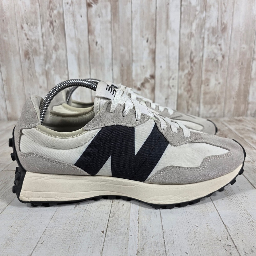 New Balance 327 Mens Sea Salt Black Suede Nylon Sneakers MS327FE Size 9